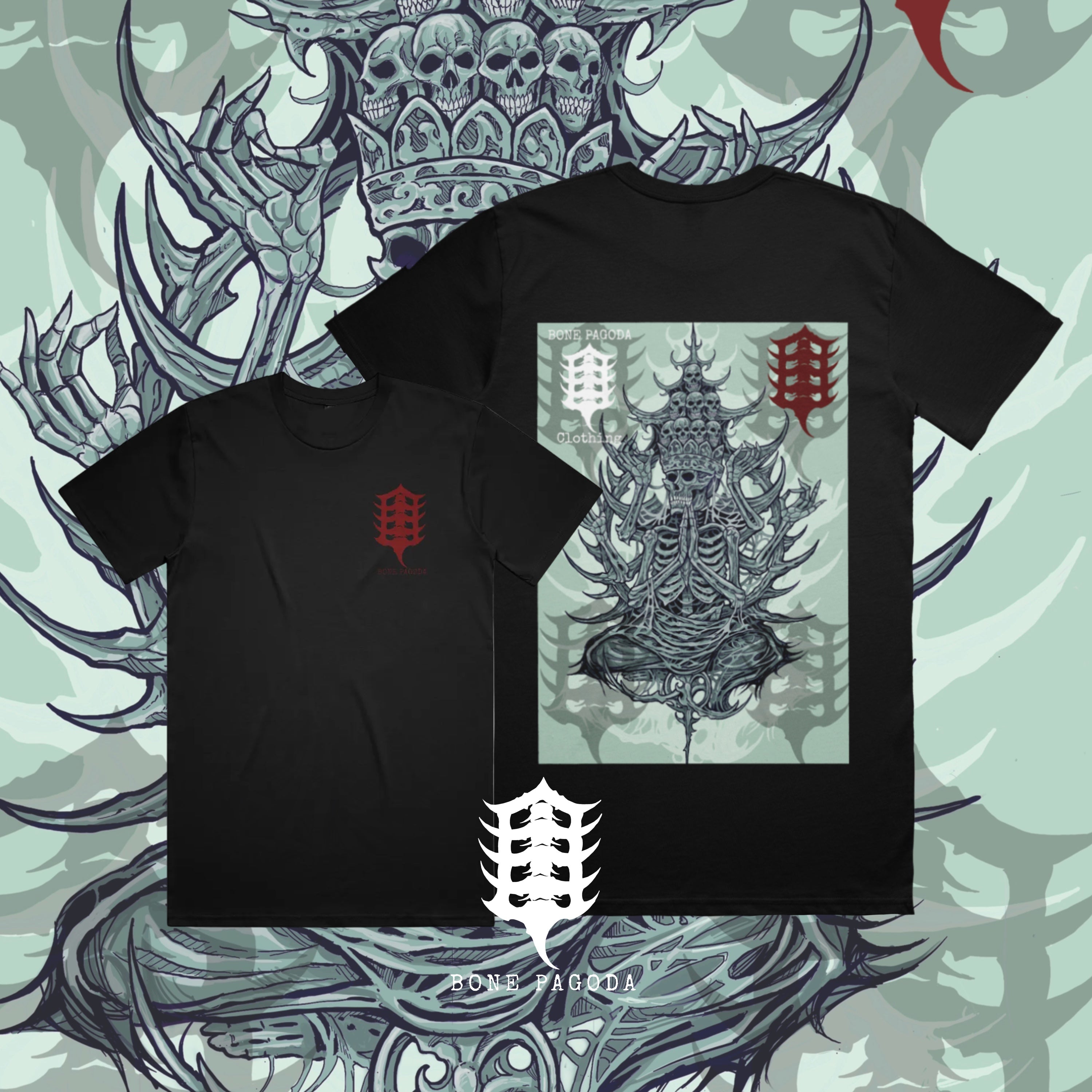 Quan Yin: Spiritual Protection. Black Heavy weight T-Shirt