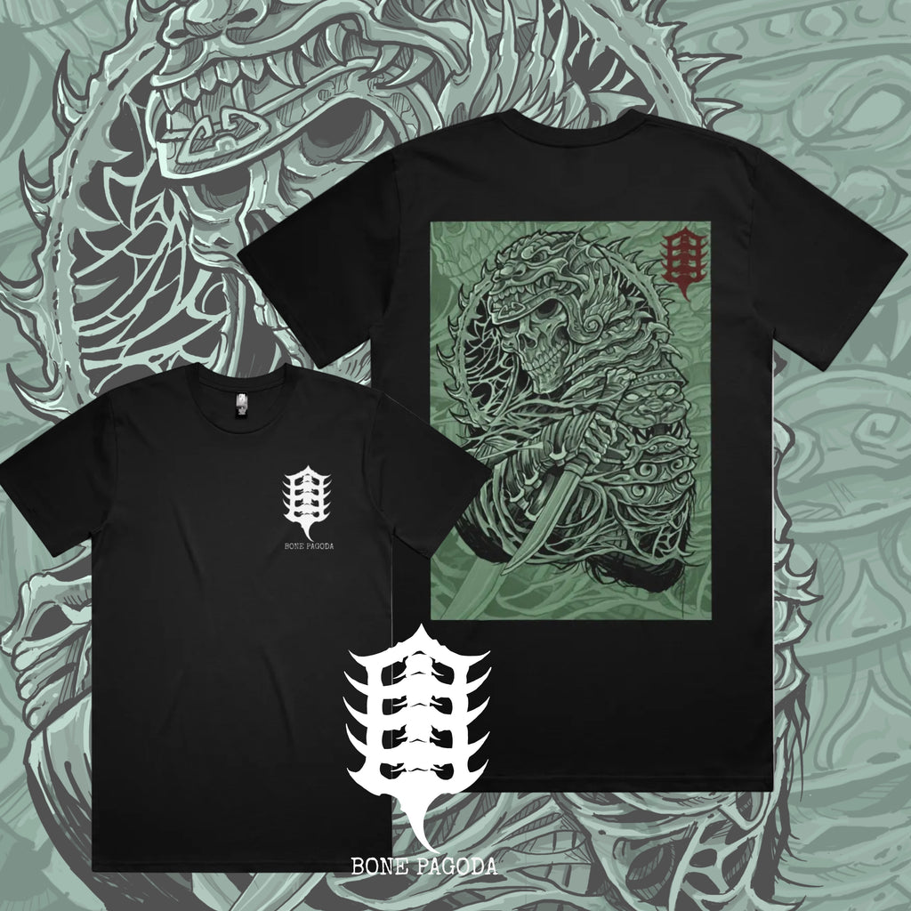 Undead Dynasty Warrior. Black Heavy weight T-Shirt.