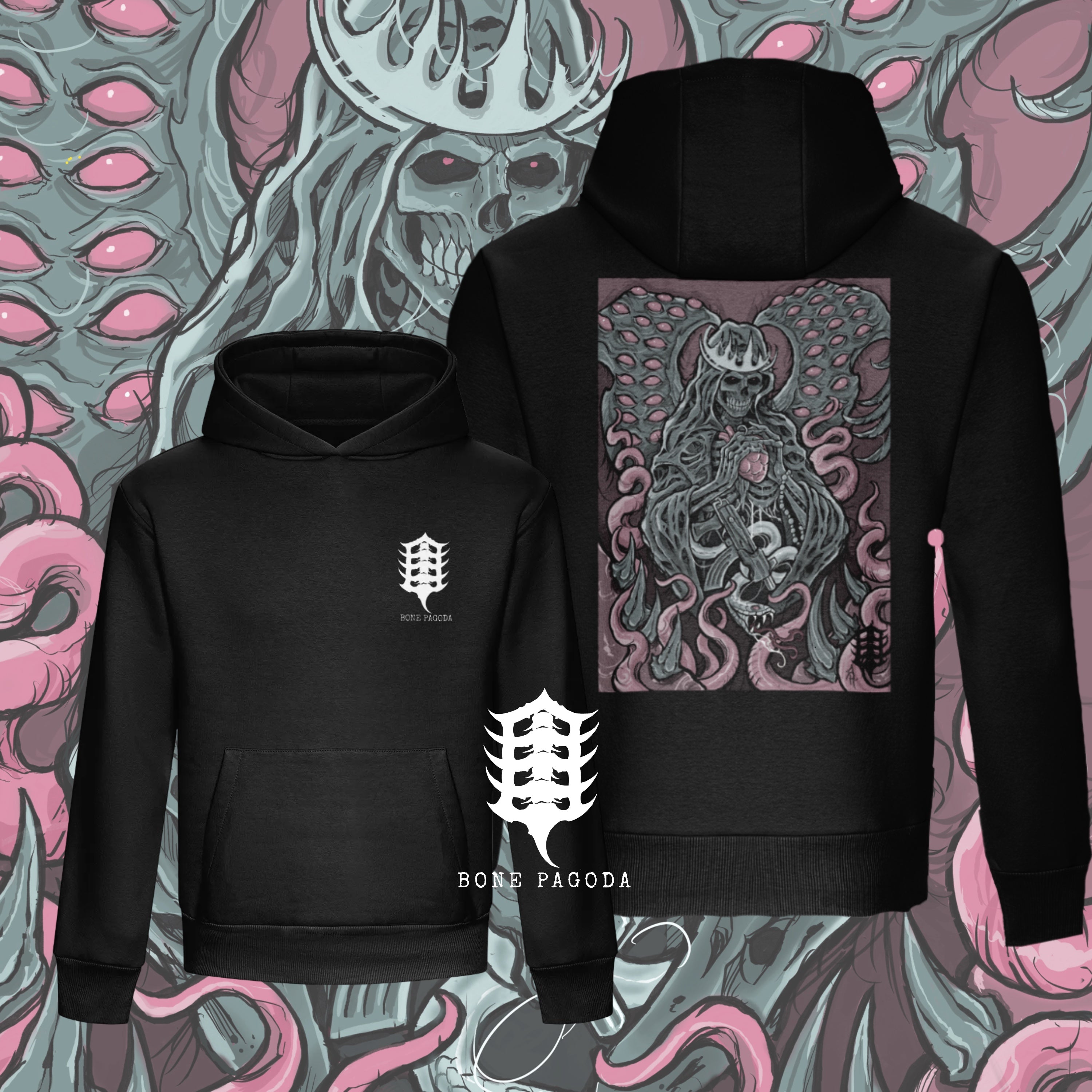 Reaper of War. Black Heavy Weight Boxy Hoodie
