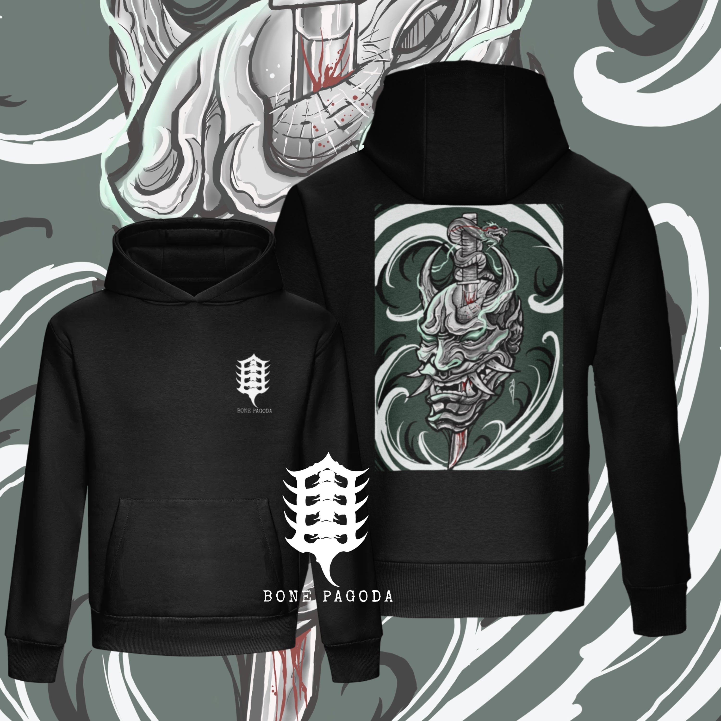 Oni Demon/ Dragon Blade heavy weight Boxy Hoodie