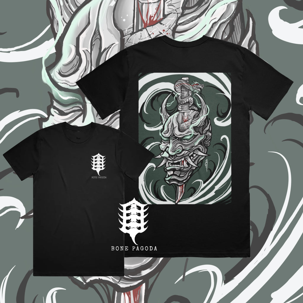 Oni Demon/ Dragon Blade heavy weight Black T-Shirt