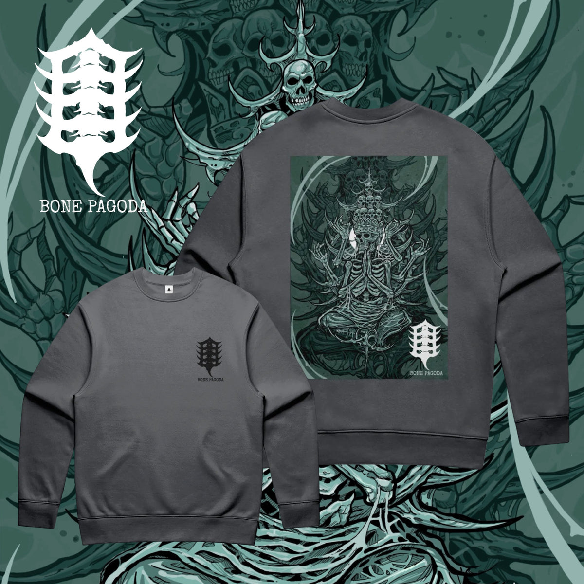 Quan Yin: Shrine. Heavy-Weight Grey Sweatshirt
