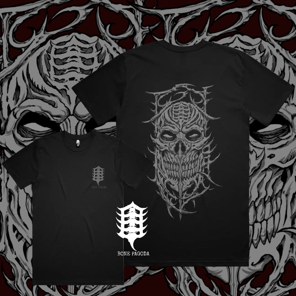 Kapala Skull. Black heavy-weight T-Shirt