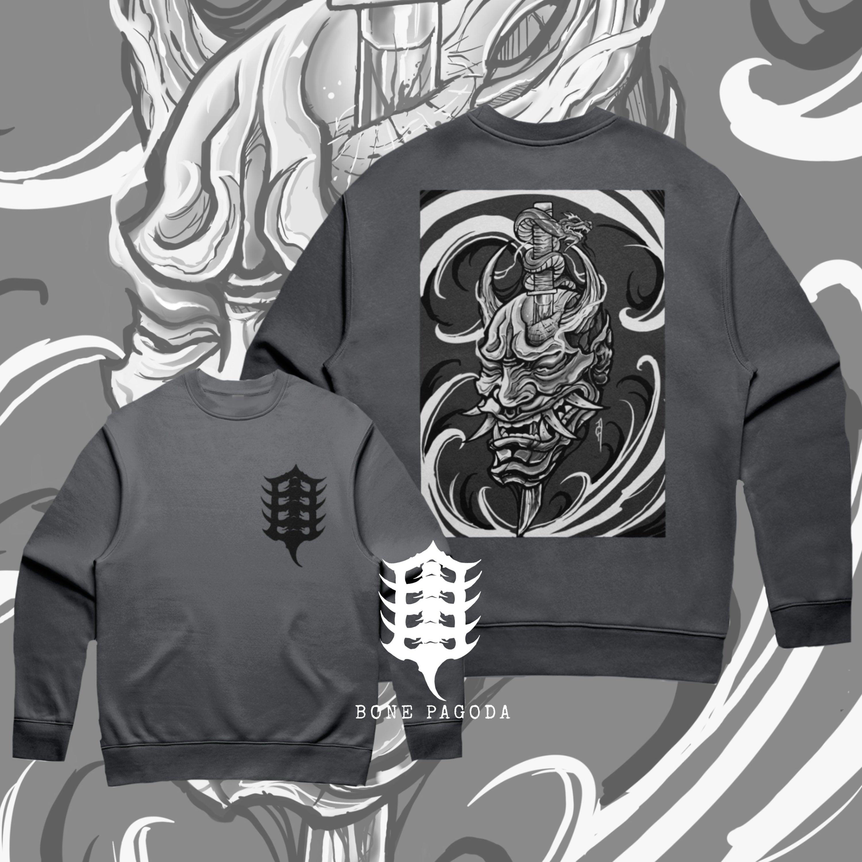 Oni Demon/Dragon Blade. Heavy-weight Sweatshirt